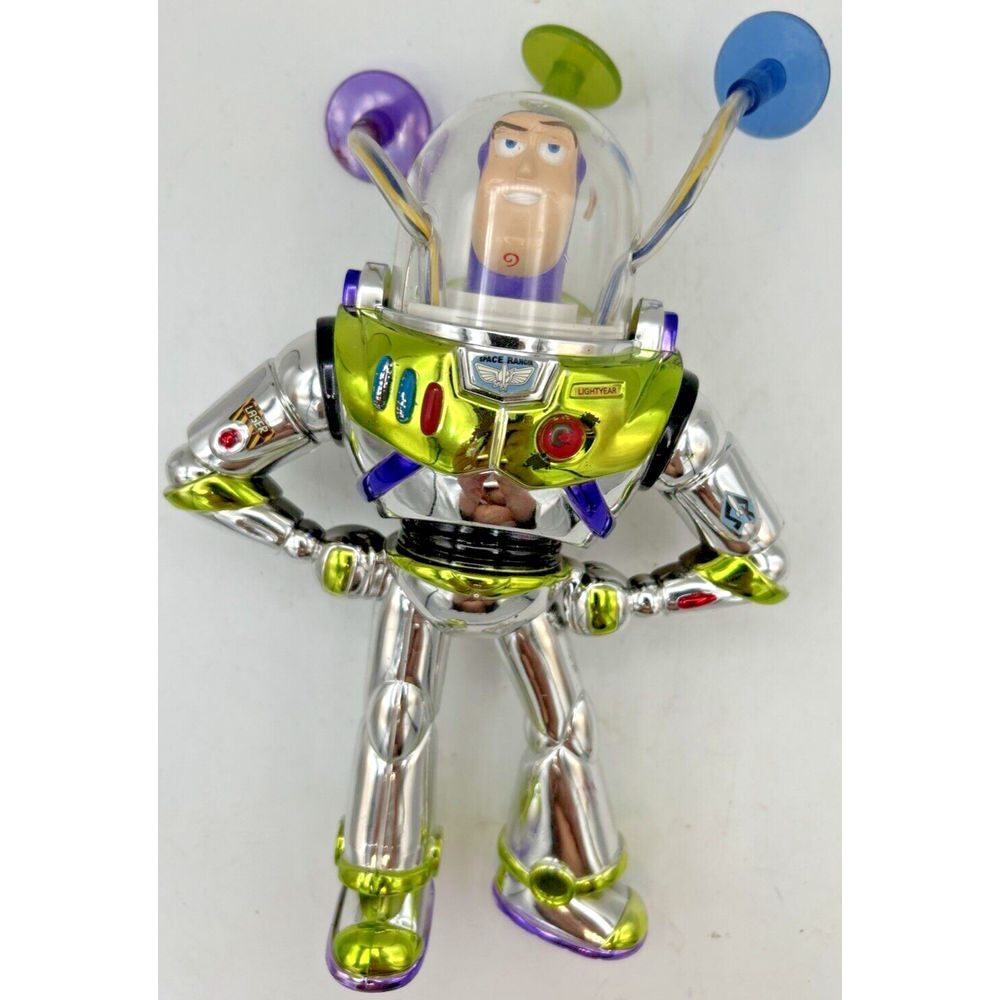 Buzz Lightyear Disney Pixar Silver Green Color Scheme 8" Toy Suction Cups